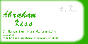 abraham kiss business card